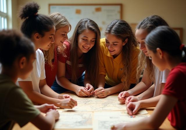 Étudiants participant à un atelier historique